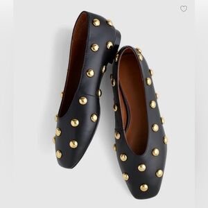 MADEWELL 10.5 The Mylie Ballet Flat in black dome stud  NX065